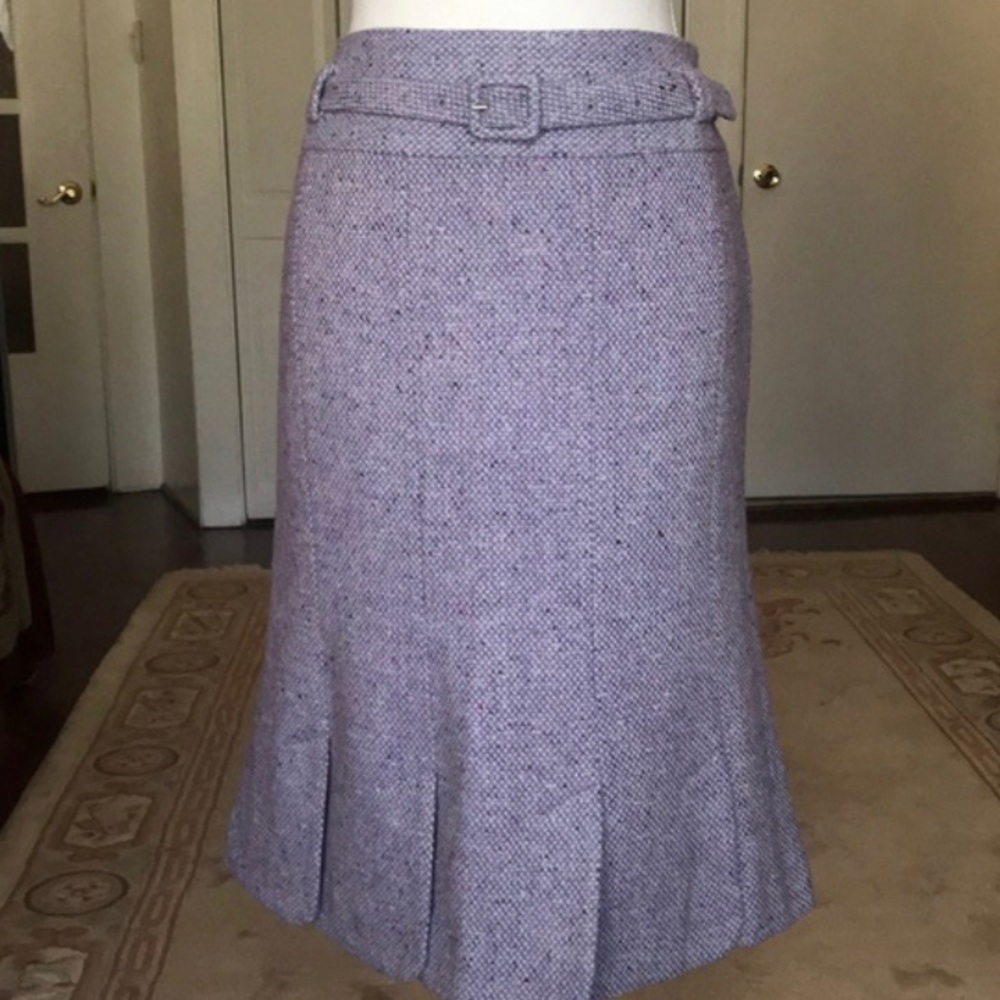 Ann Taylor purple tweed tulip pencil skirt - Picture 2 of 5